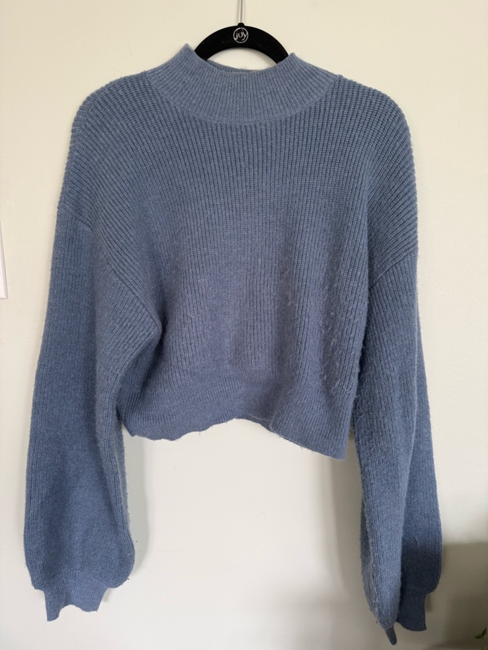 Blue Blush Dusty Blue Mock Neck Sweater